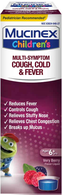 MUCINEX® Children's Multi-Symptom Liquid - Cold & Fever Very Berry